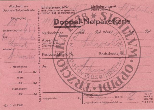Dokument wystawiony przez pocztę w Trzciance 